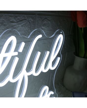 Beautiful Moments White Neon Sign