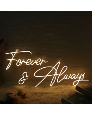 Forever And Always Yellow Wedding Neon Sign