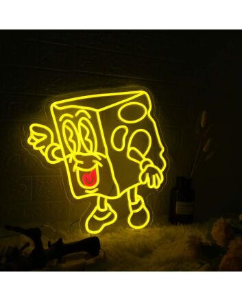 Little Cheese Guy Yellow Neon Sign