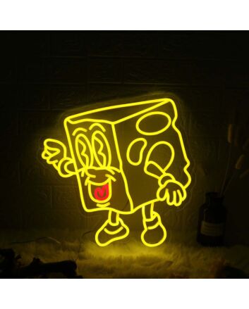 Little Cheese Guy Yellow Neon Sign