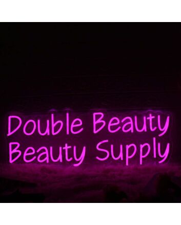 Double Beauty Beauty Supply Pink Neon Sign