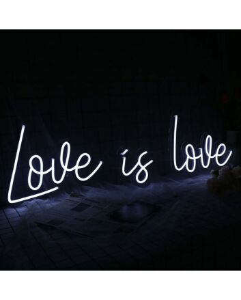 Love Is Love White Neon Sign