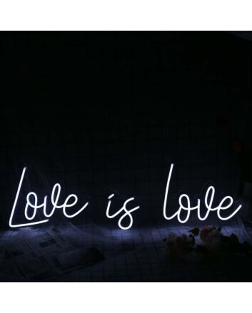 Love Is Love White Neon Sign