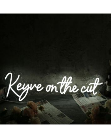 Keyve On The Cut White Neon Sign