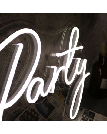 Let Us Party White LED Custom Neon Sign