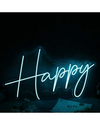 Happy Blue Custom Neon Sign