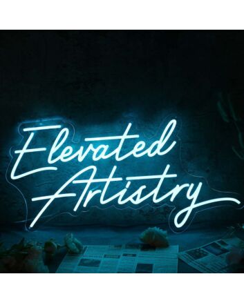 Elevated Artistry Blue Neon Sign