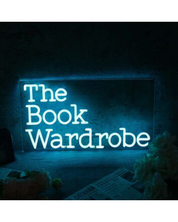 The Book Wardrobe Blue Neon Sign