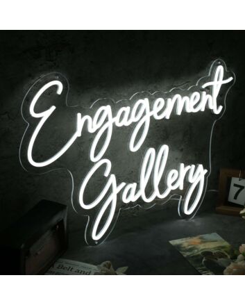 Engagement Gallery White Neon Sign