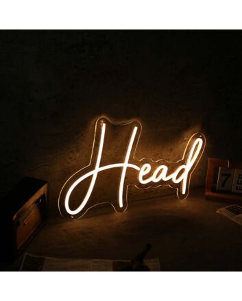 Head Yellow Neon Sign