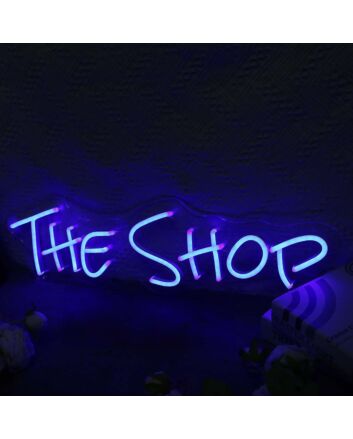 The Shop Blue Neon Sign