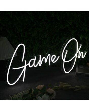 Game On White Custom Neon Sign