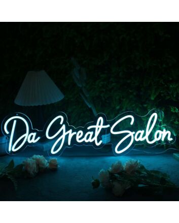 Da Great Salon Blue Neon Sign