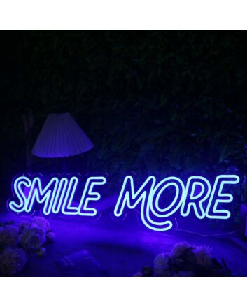 Smile More Blue Neon Sign