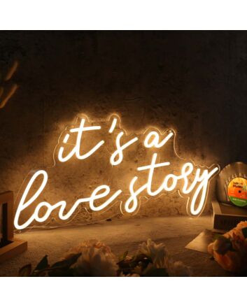 It Is A Love Story Yellow Custom Neon Sign