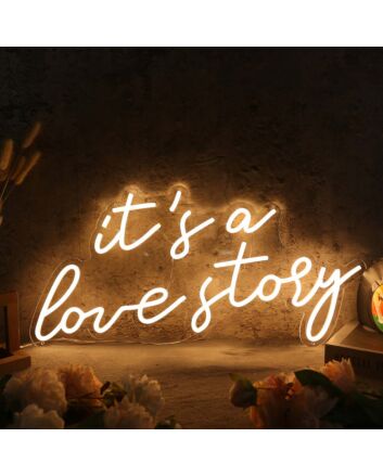 It Is A Love Story Yellow Custom Neon Sign