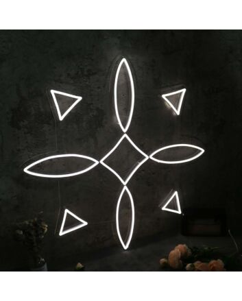 Symmetrical Aesthetic Pattern White Neon Sign
