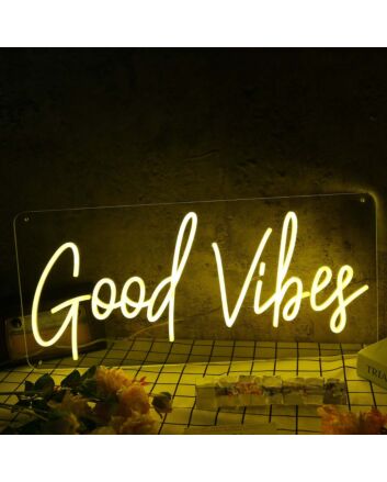 Good Vide Yellow Custom Neon Sign