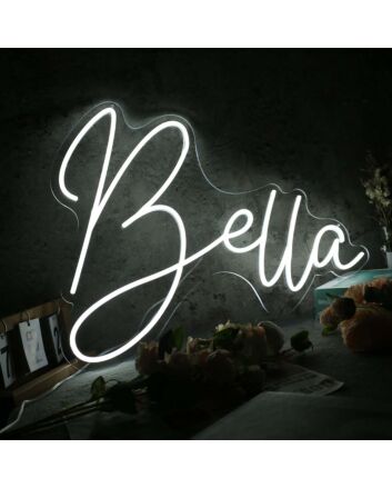 Bella White Name Neon Sign