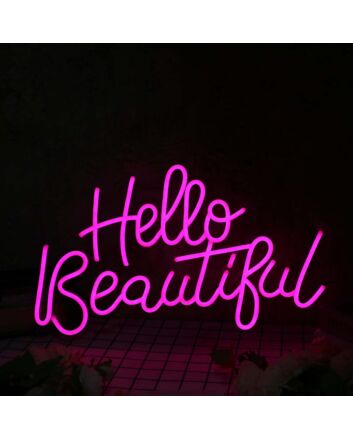 Hello Beautiful Pink Neon Sign