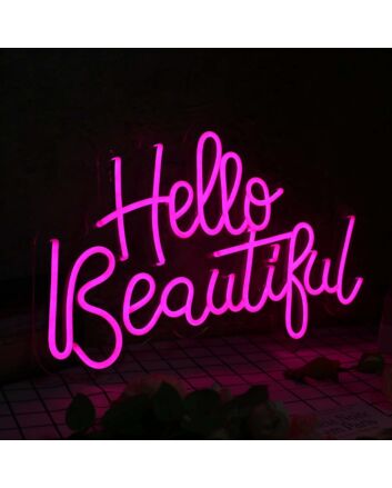 Hello Beautiful Pink Neon Sign