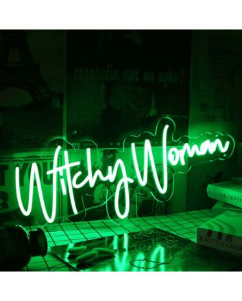 Witchy Woman Green Neon Sign