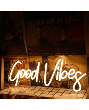 Good Vibes Yellow LED Neon Sign