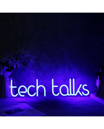 Tech Talks Blue Neon Sign