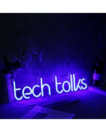Tech Talks Blue Neon Sign