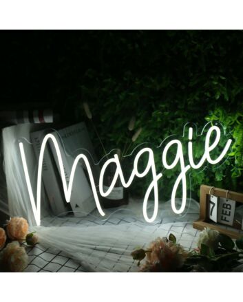 Maggie White Name Neon Sign