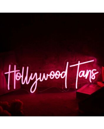 Hollywood Tans Red Neon Sign