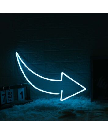 Smooth Arrow Blue Neon Sign