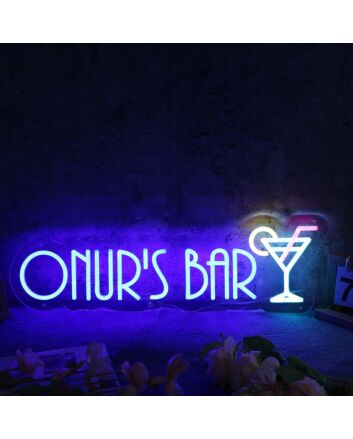 ONUR'S BAR Blue Neon Sign