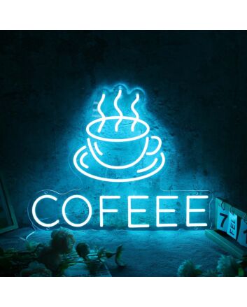 Coffee Blue Custom Neon Sign