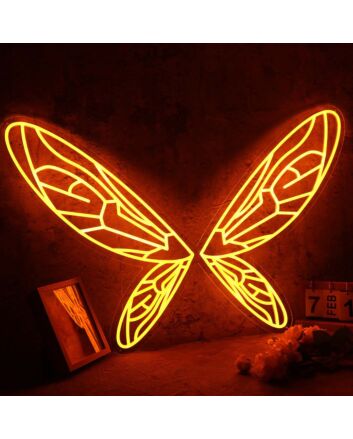 Butterfly Wings Orange Custom Neon Sign