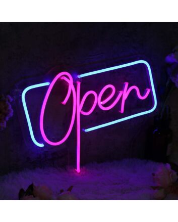 Purple Open Custom Neon Sign