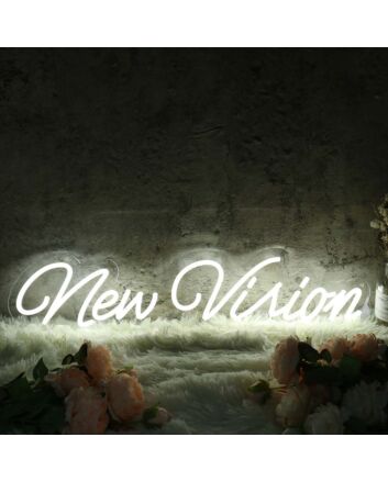 New Vision White Neon Sign