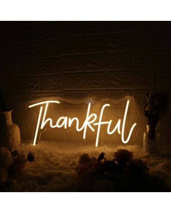 Thankful Yellow Neon Sign