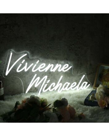 Vivienne Michaela White Neon Sign
