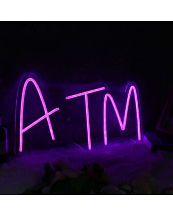 ATM Purple Neon Sign