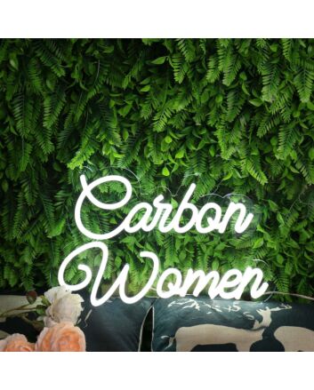 Carbon Women White Neon Sign