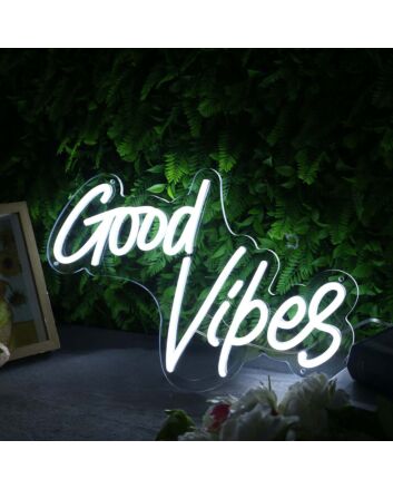 Good Vibes White Custom Neon Sign