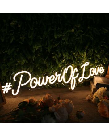Power of Love Yellow Neon Sign