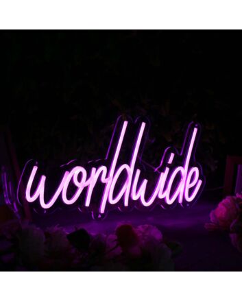 Worldwide Purple Neon Sign