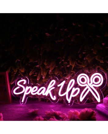 Speak Up Purple Neon Sign