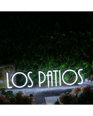 Los Patios White Neon Sign