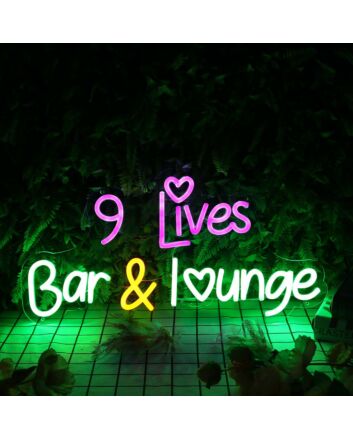 9 Lives Bar And Lounge Custom Neon Sign