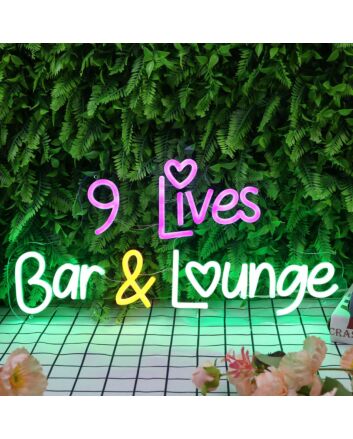 9 Lives Bar And Lounge Custom Neon Sign