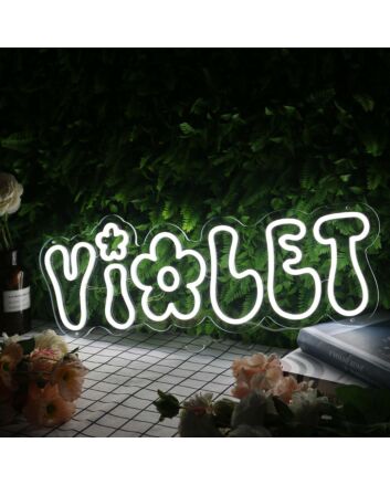 Violet White Custom Neon Sign