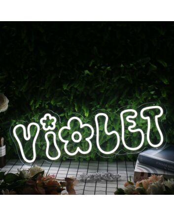 Violet White Custom Neon Sign
